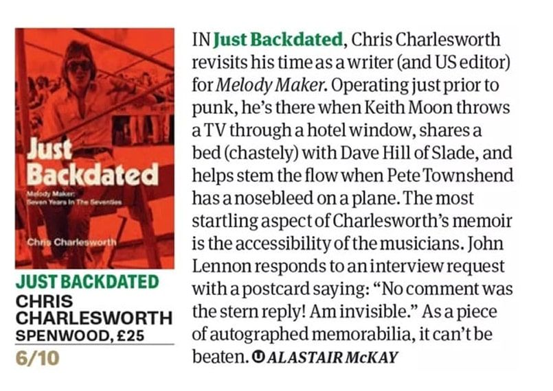Book review in magazine