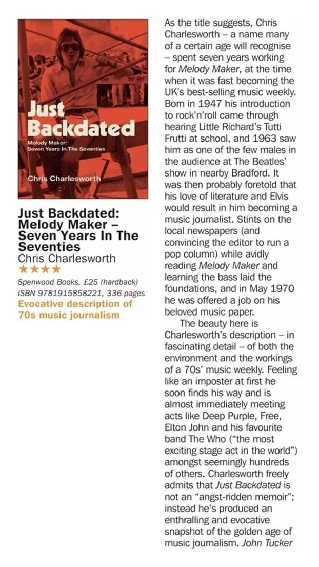 Book review in magazine